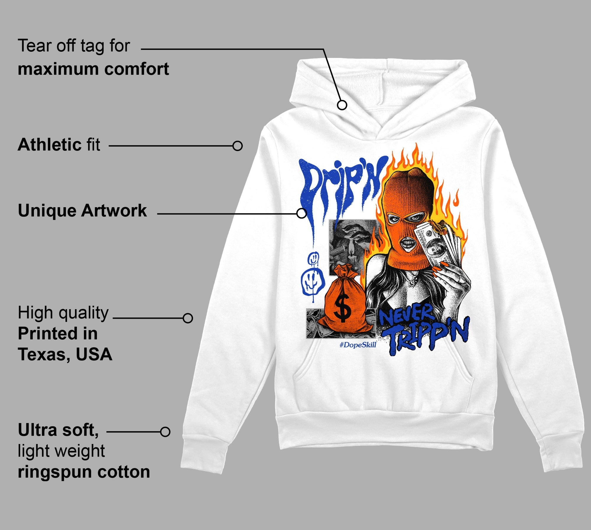Dunk Futura Orange Blaze superstreetwear Hoodie Sweatshirt Drip'n Never Tripp'n Graphic