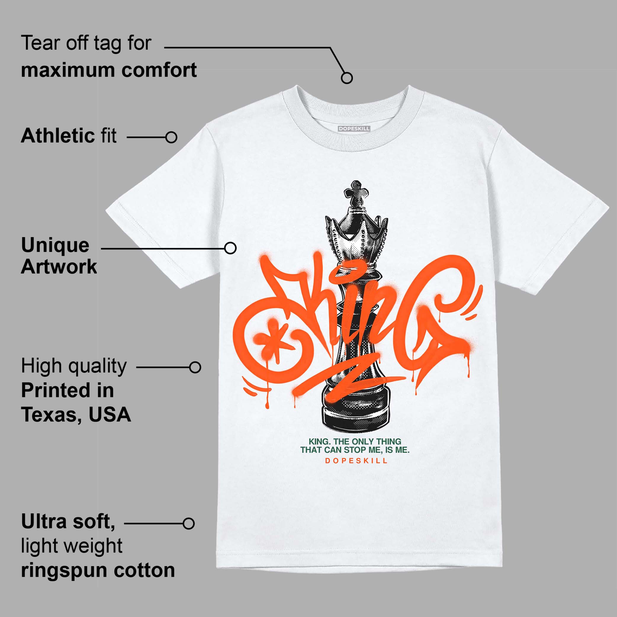 Dunk Low Team Dark Green Orange superstreetwear T-Shirt King Chess Graphic