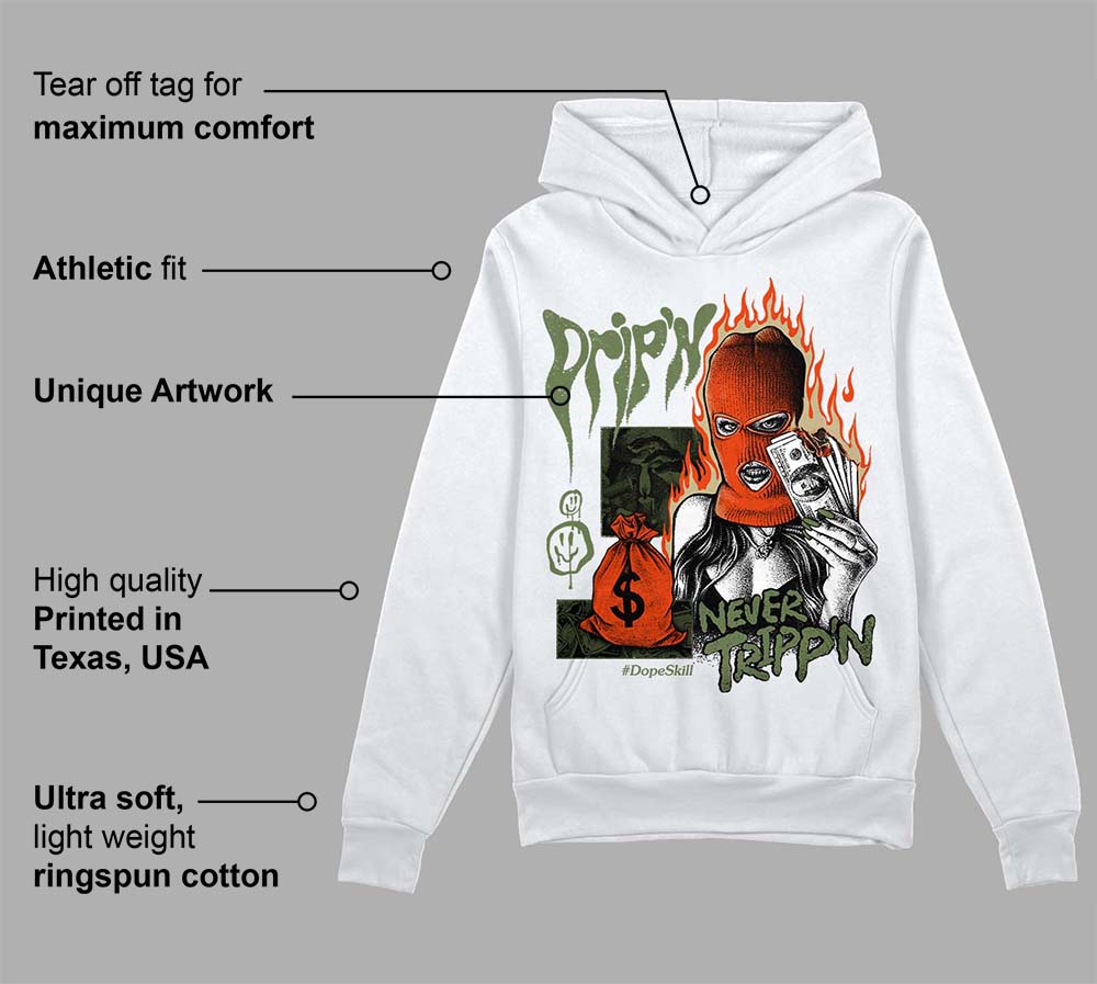Olive Collection superstreetwear Hoodie Sweatshirt Drip'n Never Tripp'n Graphic