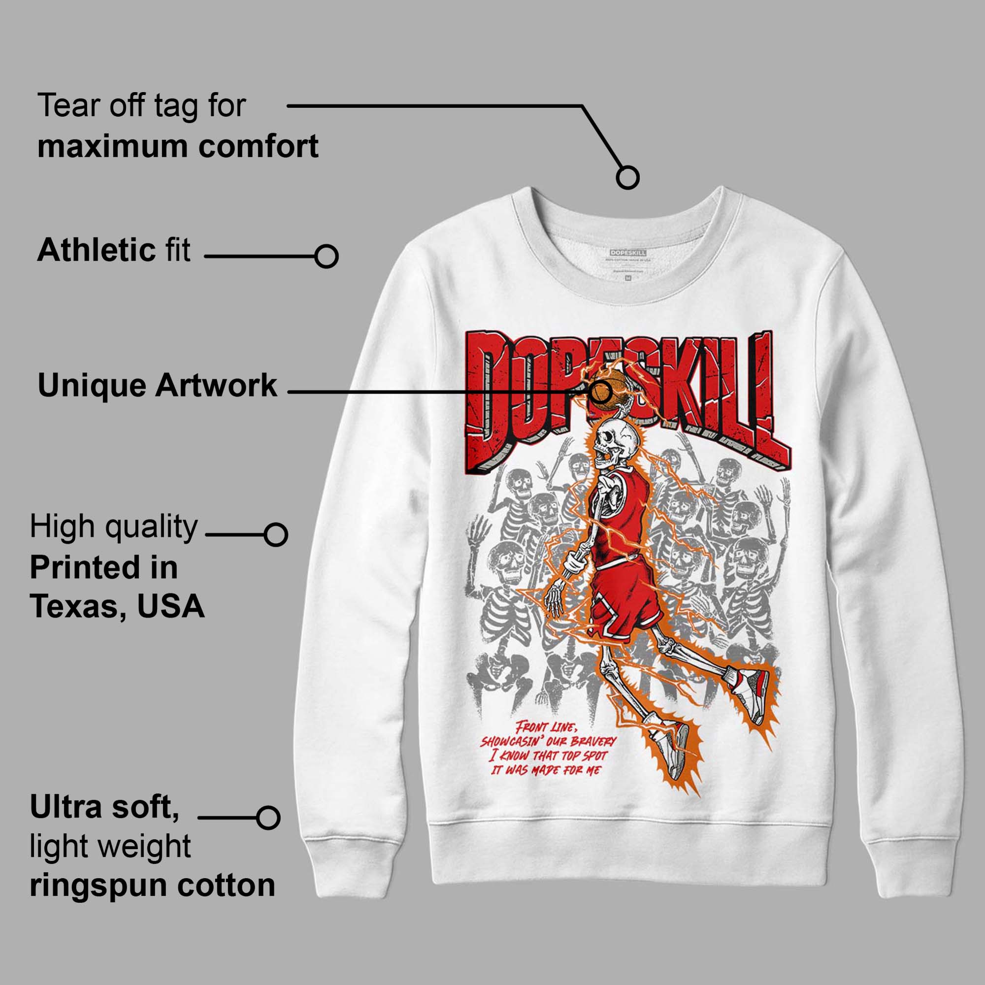 Fire Red 3s superstreetwear Sweatshirt Thunder Dunk Graphic