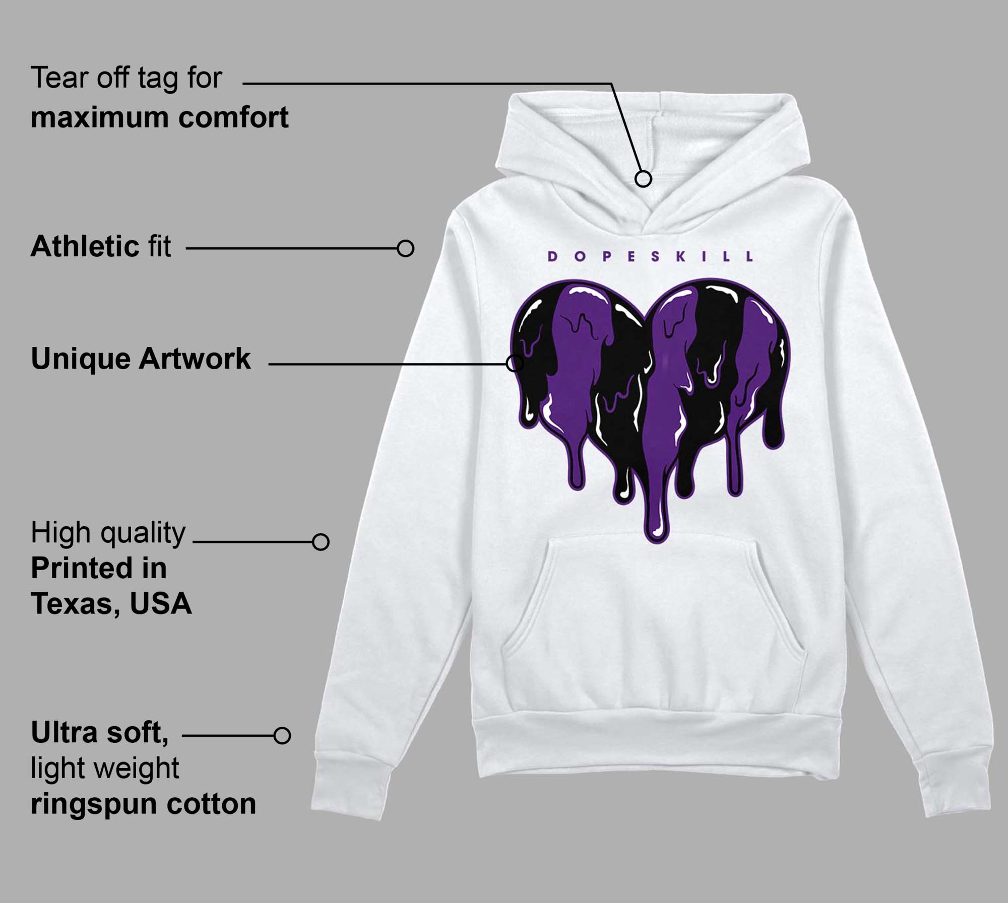 Field Purple 12s superstreetwear Hoodie Sweatshirt Slime Drip Heart Graphic