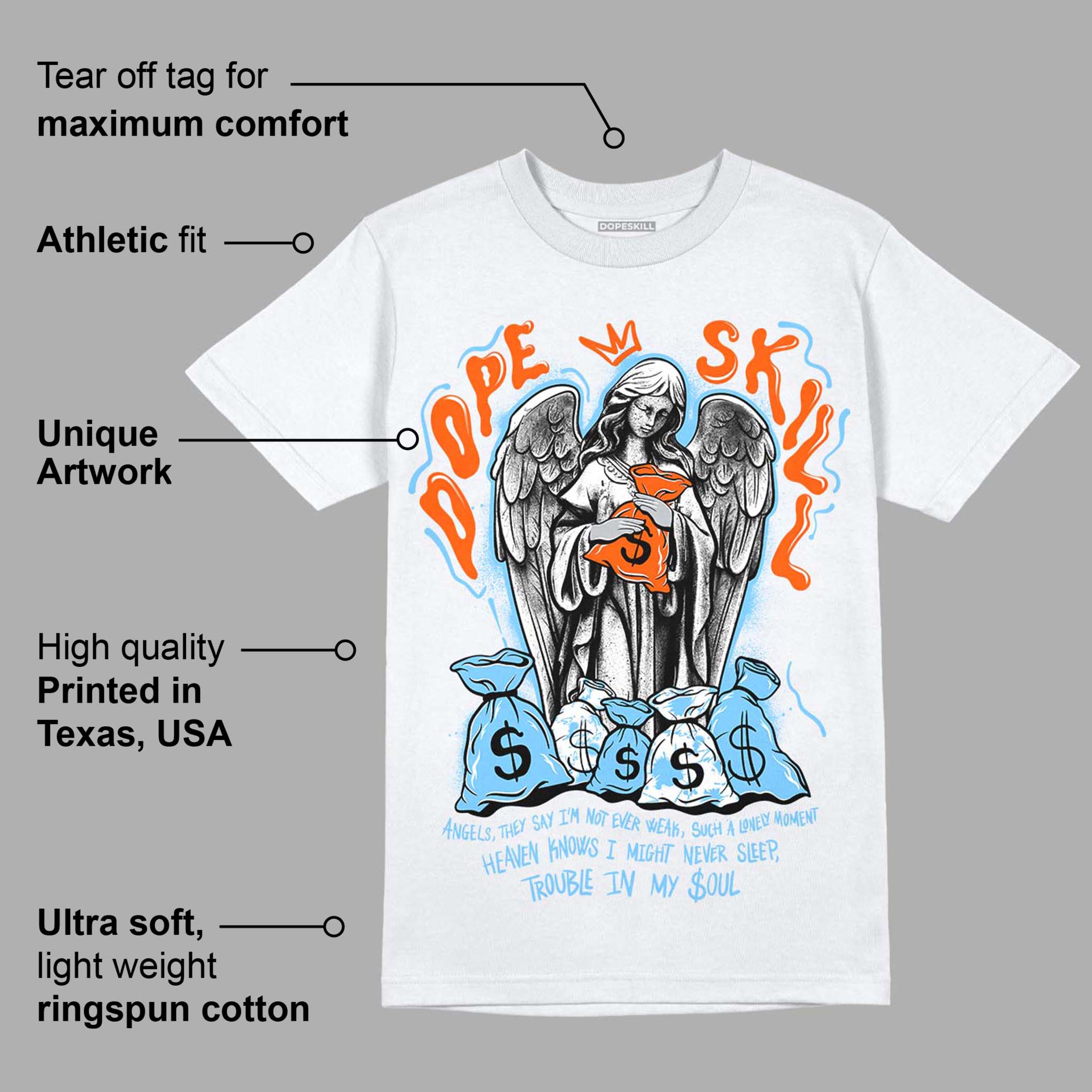 Dunk Low Futura University Blue superstreetwear T-Shirt Angels Graphic
