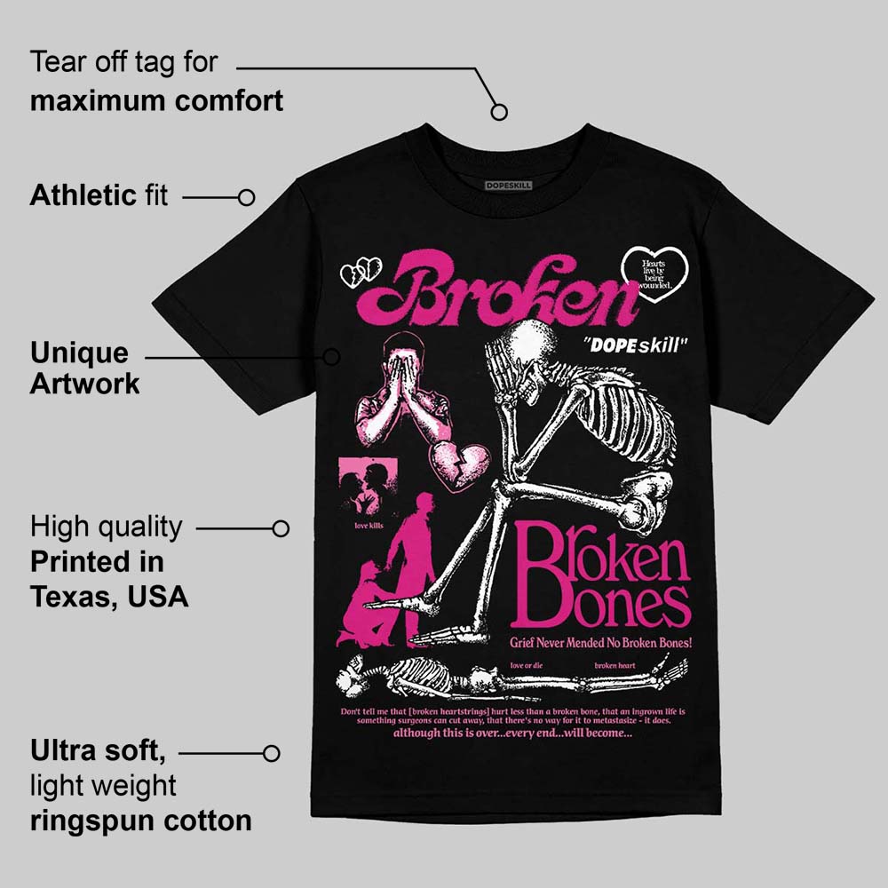 Rick RO Pink Leather Sneakers superstreetwear T-Shirt Broken Bones Graphic