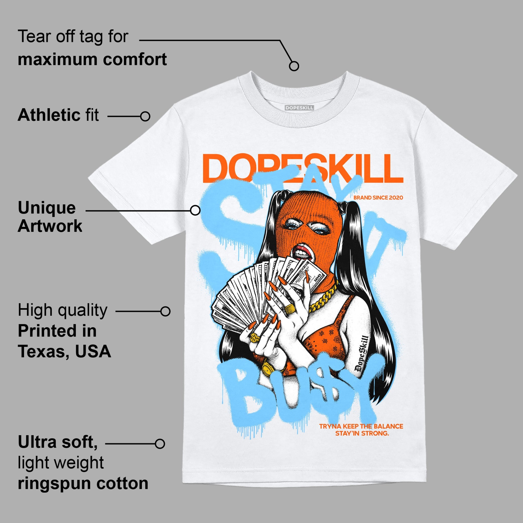Dunk Low Futura University Blue superstreetwear T-Shirt Stay It Busy Graphic