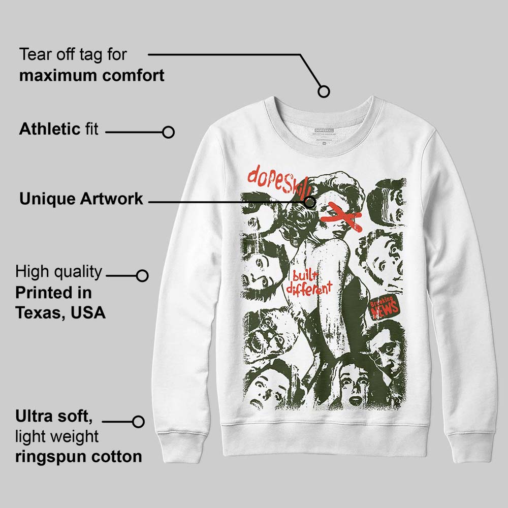 Olive Collection superstreetwear Sweatshirt Built Different Graphic