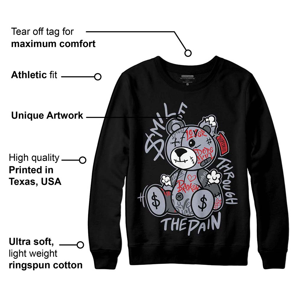 Bred Reimagined 4s superstreetwear Sweatshirt Smile Through The Pain Graphic
