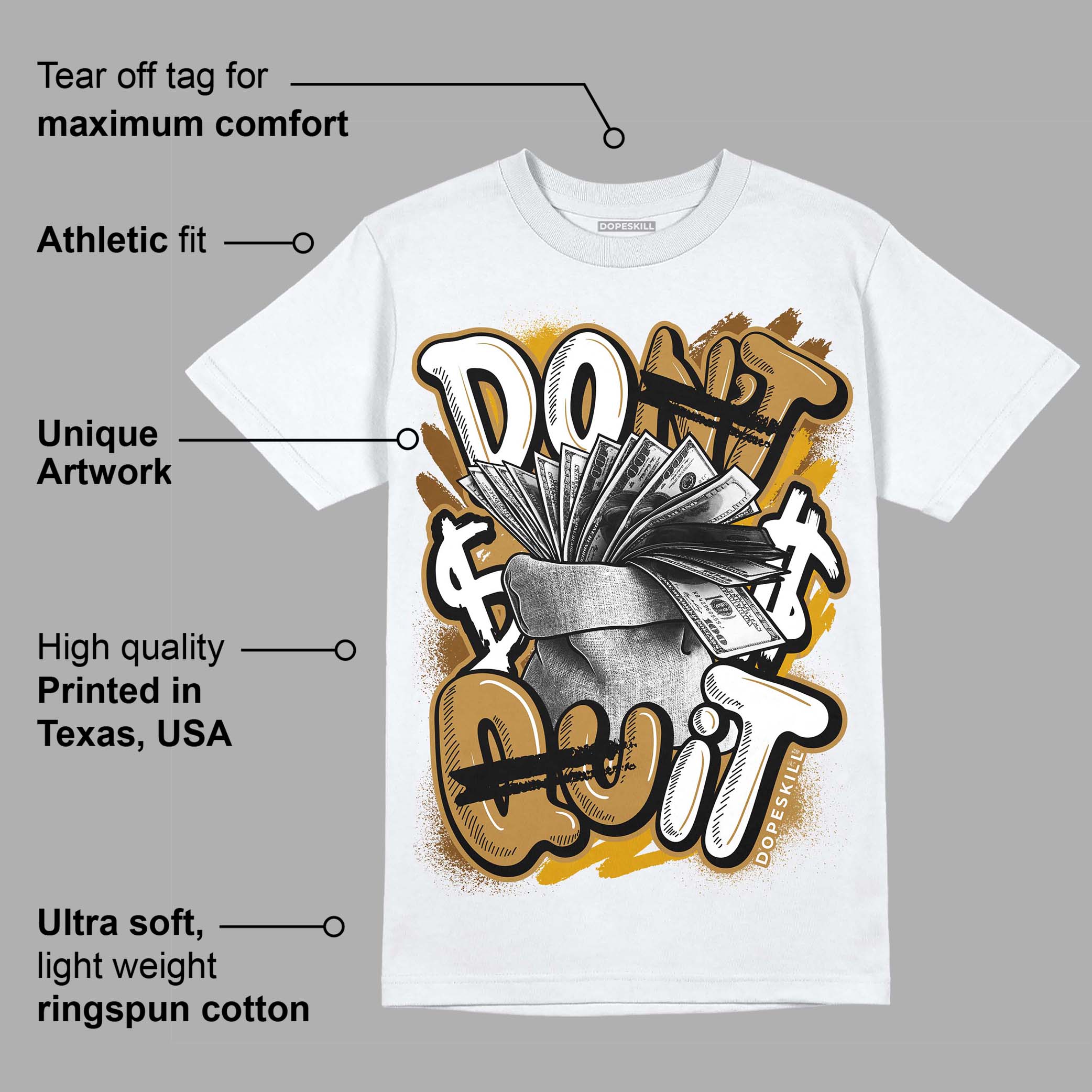 Wheat 13s superstreetwear T-Shirt Don't Quit Graphic
