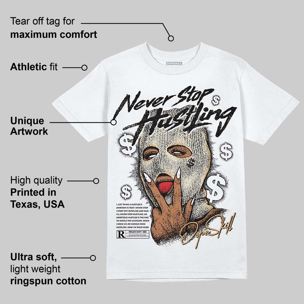 Reverse Metallic 5s superstreetwear T-Shirt Never Stop Hustling Graphic