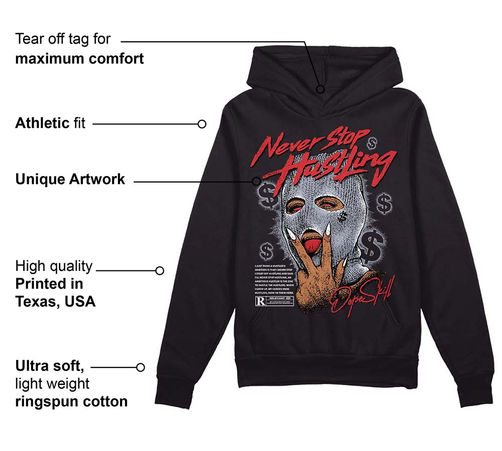 Bred Reimagined 4s superstreetwear Hoodie Sweatshirt Never Stop Hustling Graphic