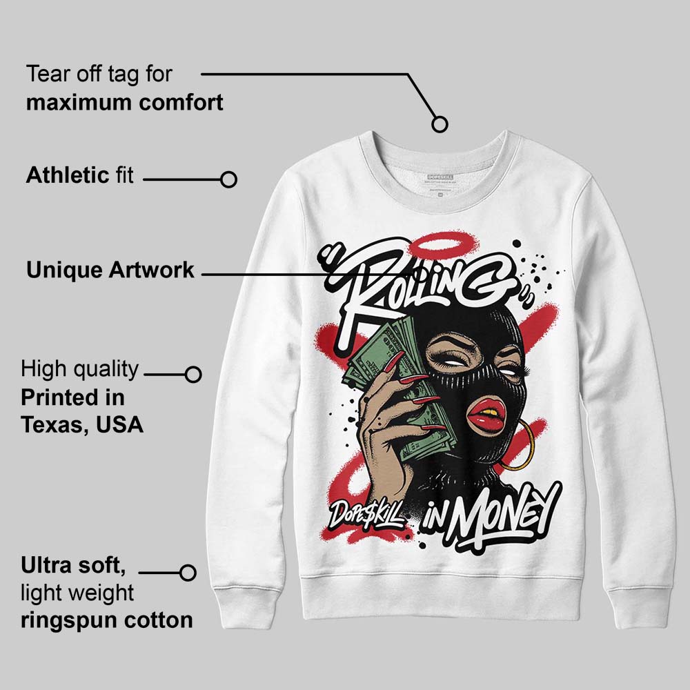 Bred 11s superstreetwear Sweatshirt Rolling in Money Graphic