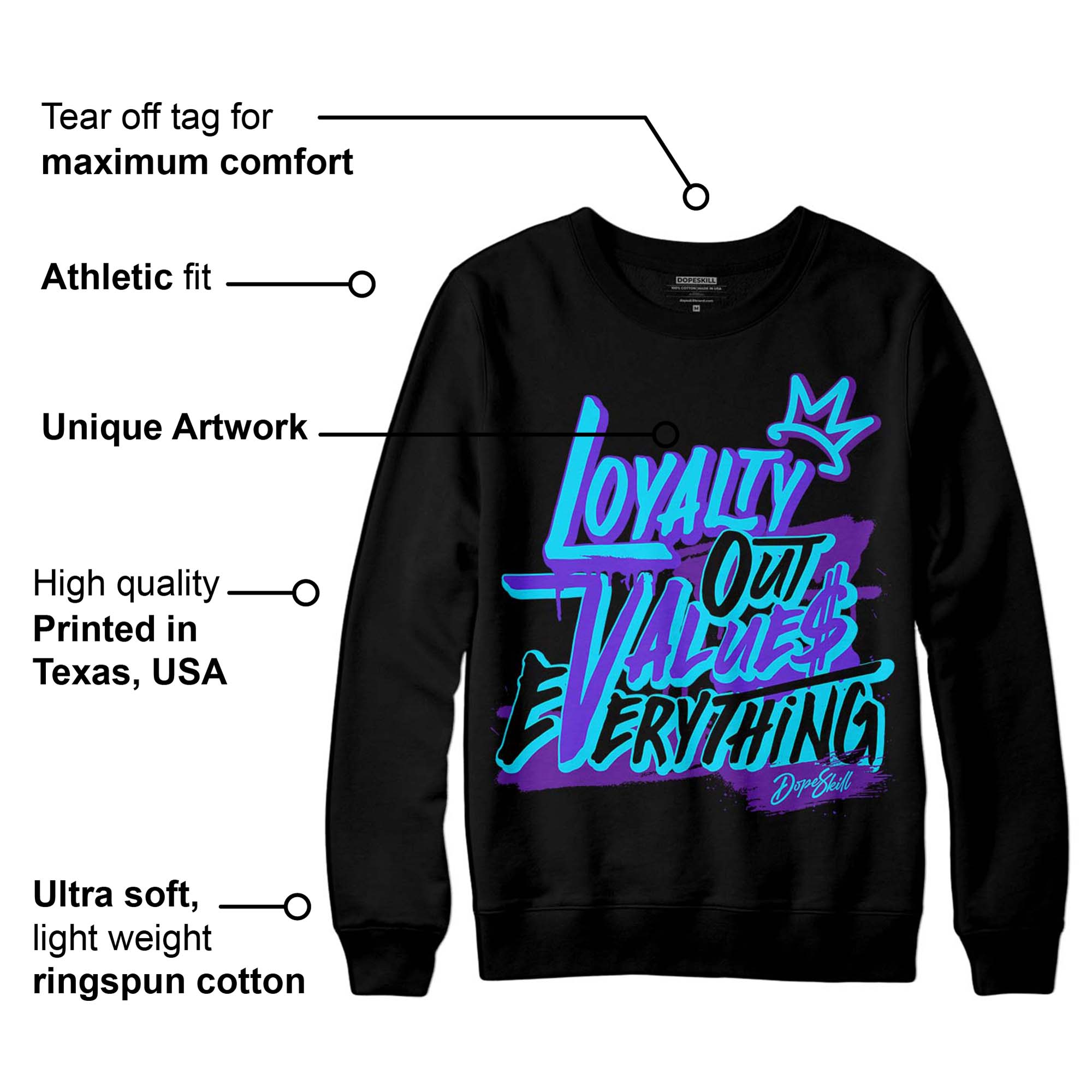 Aqua 6s superstreetwear Sweatshirt LOVE Graphic