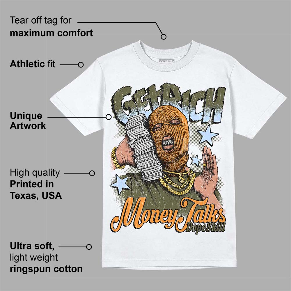 Olive 5s superstreetwear T-Shirt Get Rich Graphic