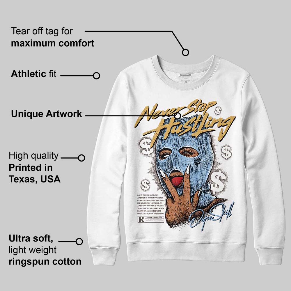 Handball Spezial Light Blue superstreetwear Sweatshirt Never Stop Hustling Graphic