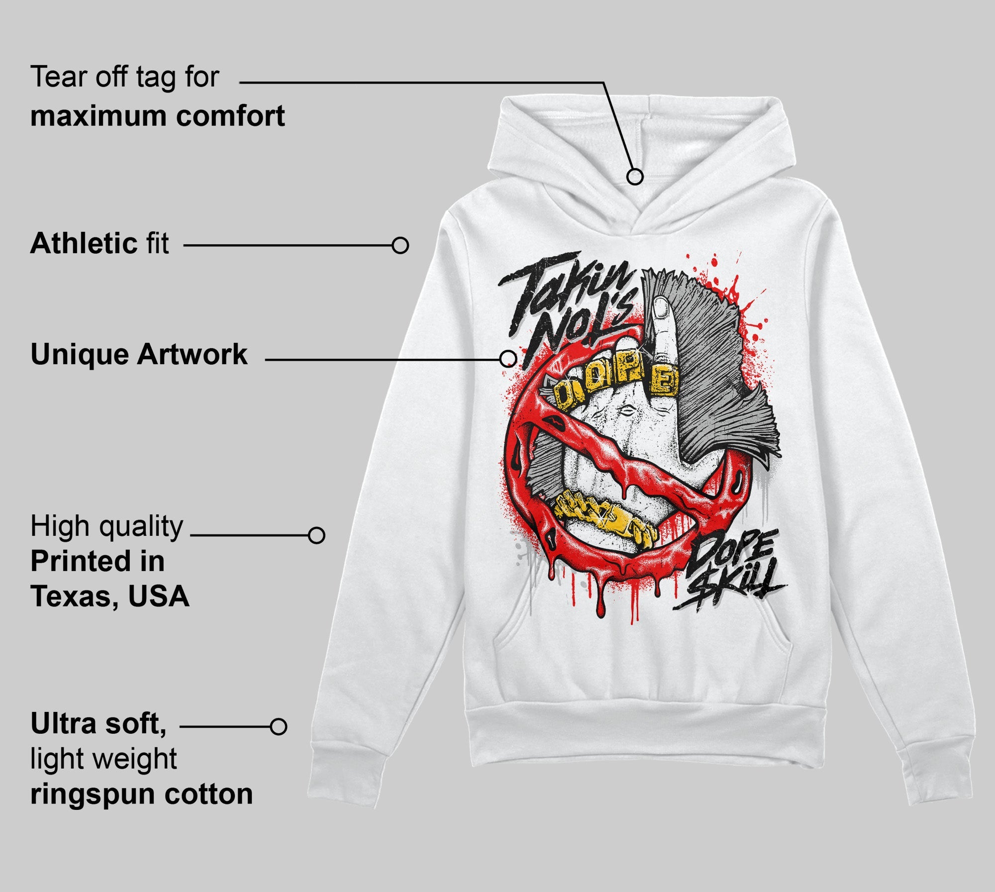 Cherry 12s superstreetwear Hoodie Sweatshirt Takin No L's Graphic