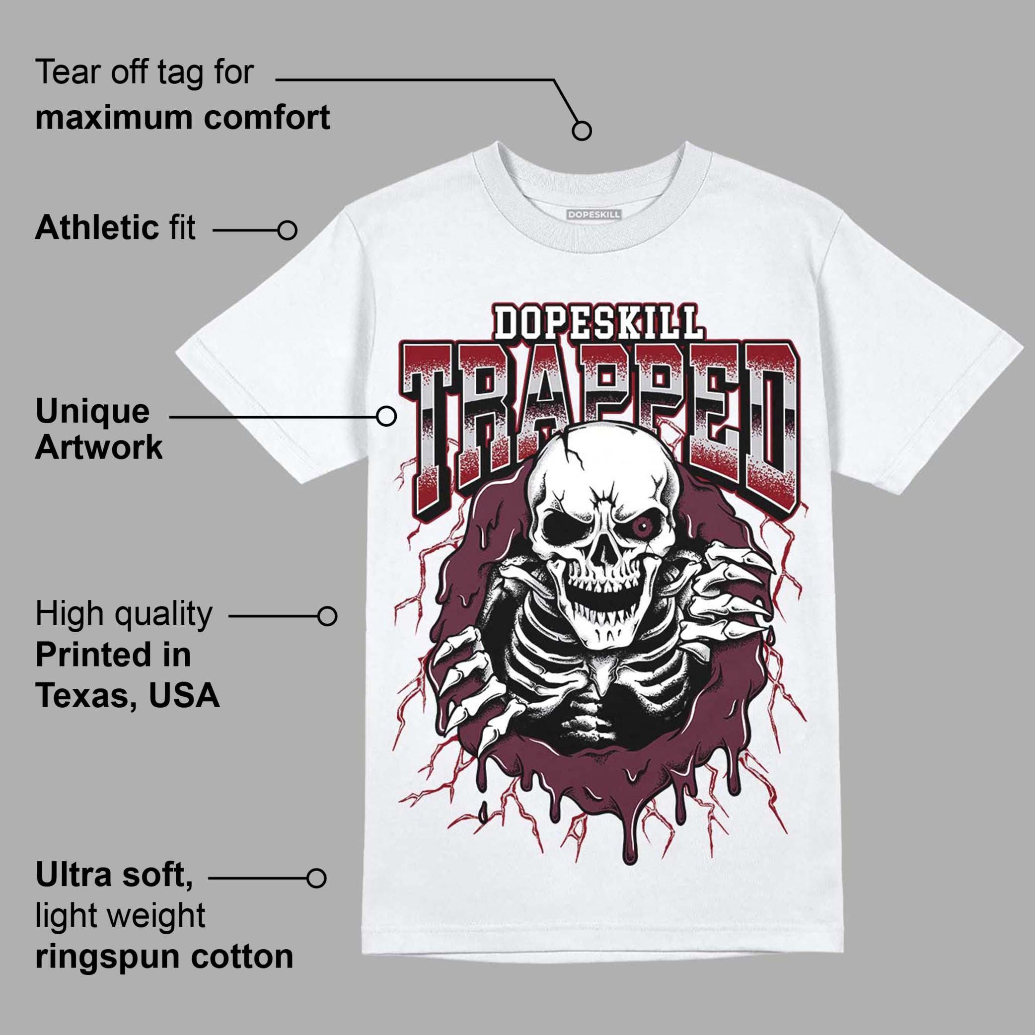 Burgundy 5s superstreetwear T-Shirt Trapped Halloween Graphic