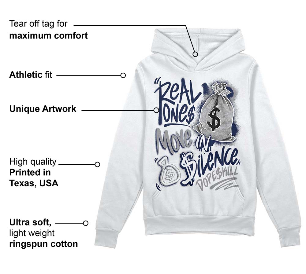 AJ Spizike White Obsidian superstreetwear Hoodie Sweatshirt Real Ones Move In Silence Graphic