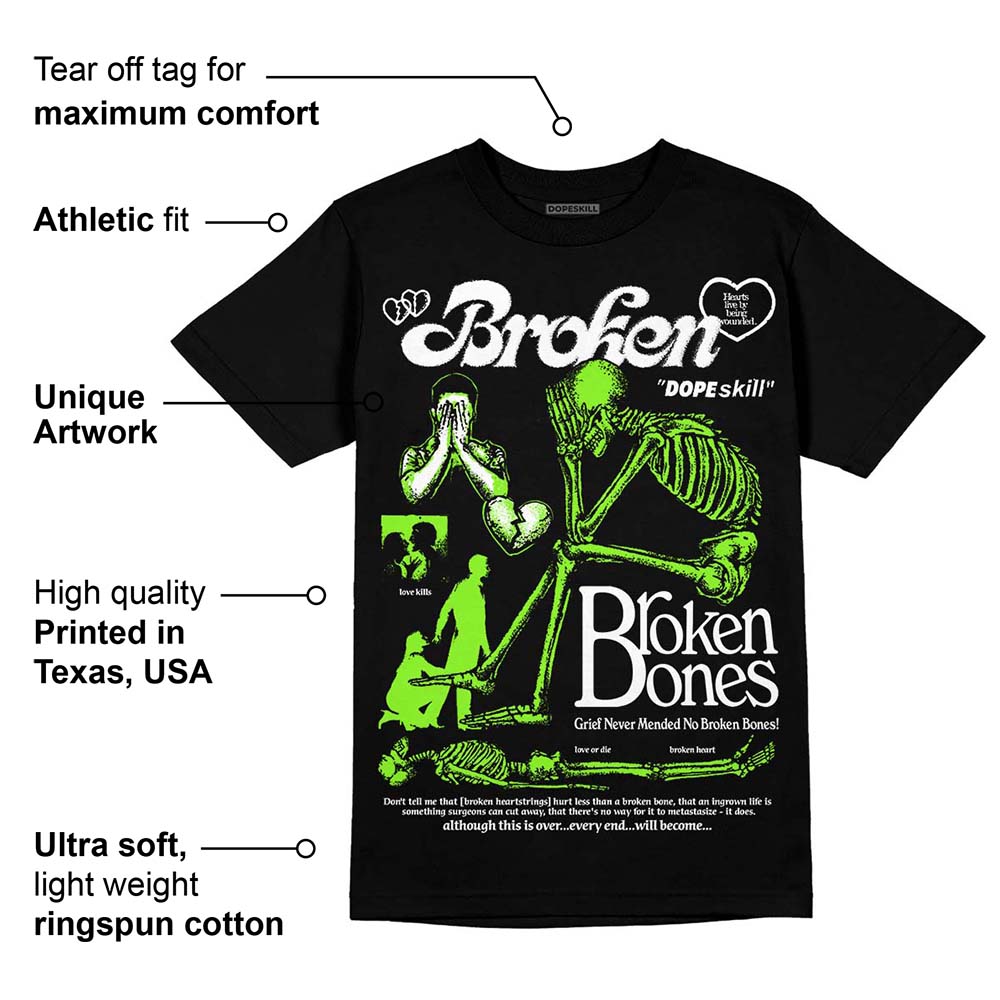 Neon Green Collection superstreetwear T-Shirt Broken Bones Graphic