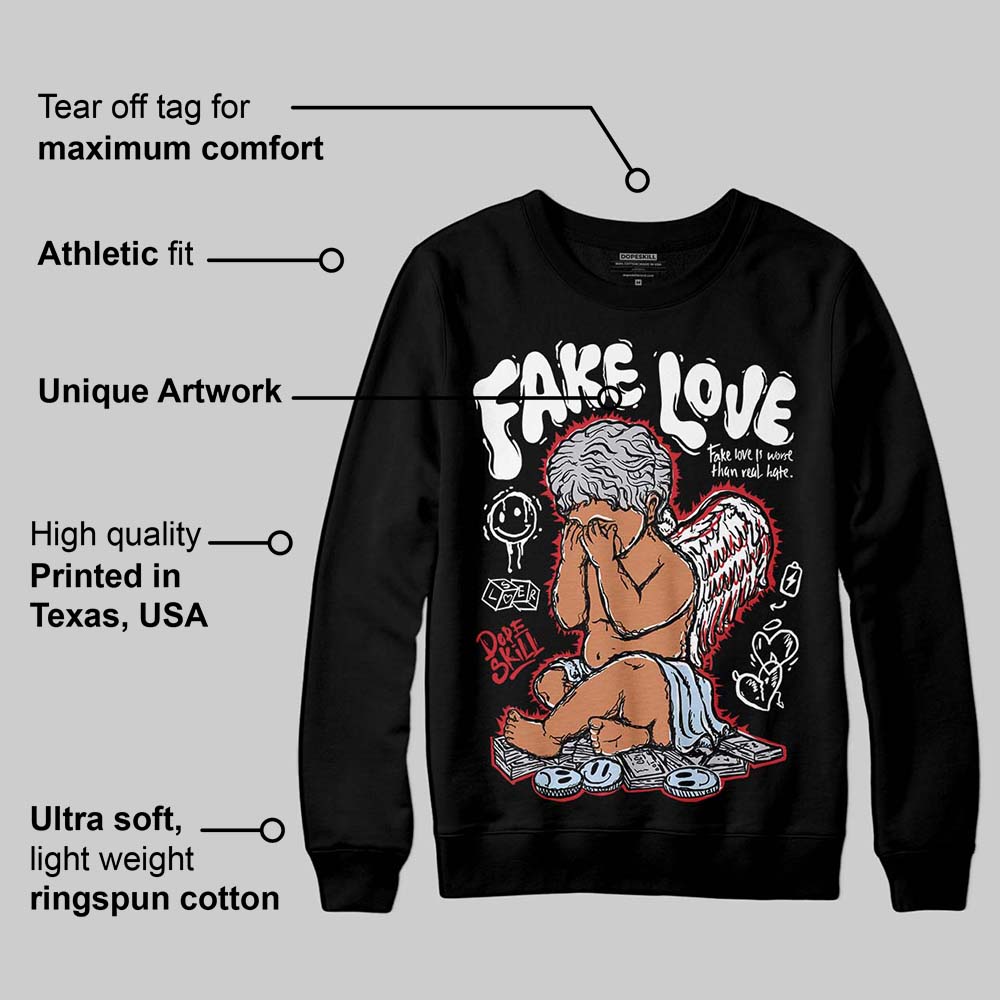 Black Metallic Reimagined 5s superstreetwear Sweatshirt False Love Graphic