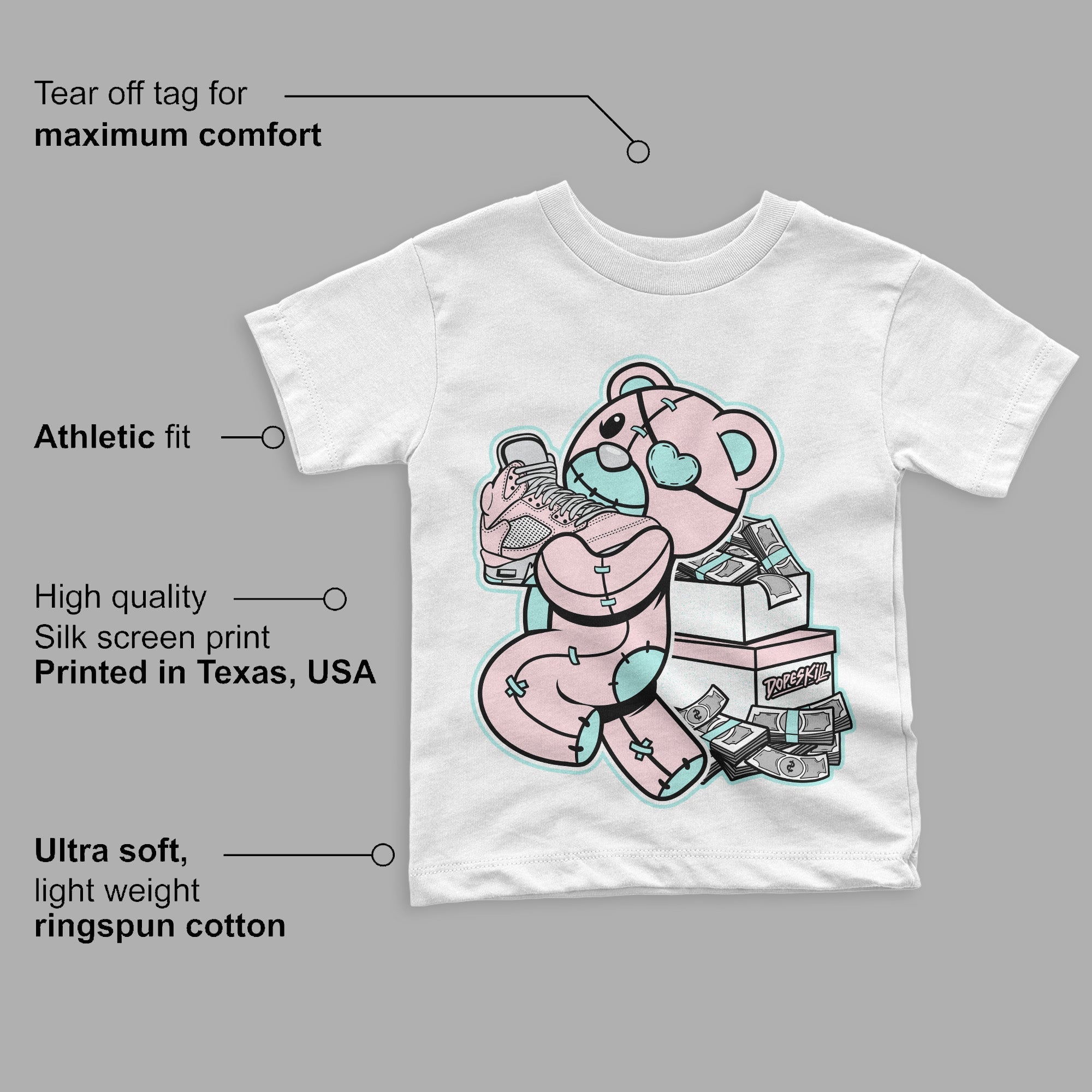 Easter 5s superstreetwear Toddler Kids T-shirt Bear Steals Sneaker Graphic