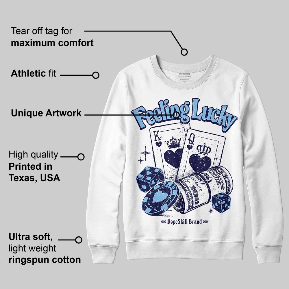 University Blue Collection superstreetwear Sweatshirt Feeling Lucky Graphic
