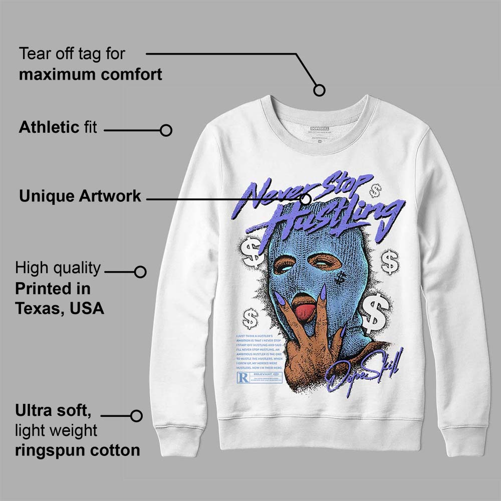 University Blue Collection superstreetwear Sweatshirt Never Stop Hustling Graphic
