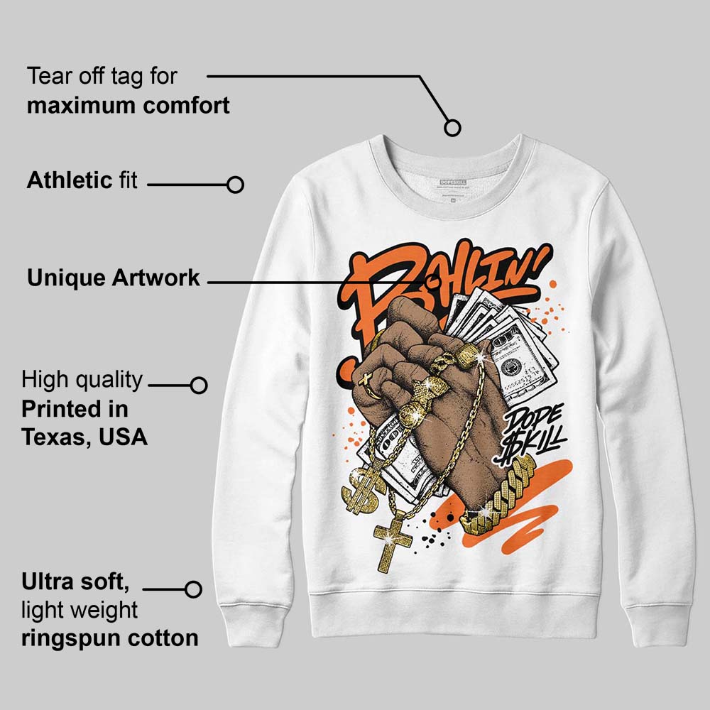 Orange Black White superstreetwear Sweatshirt Always Ballin' Graphic