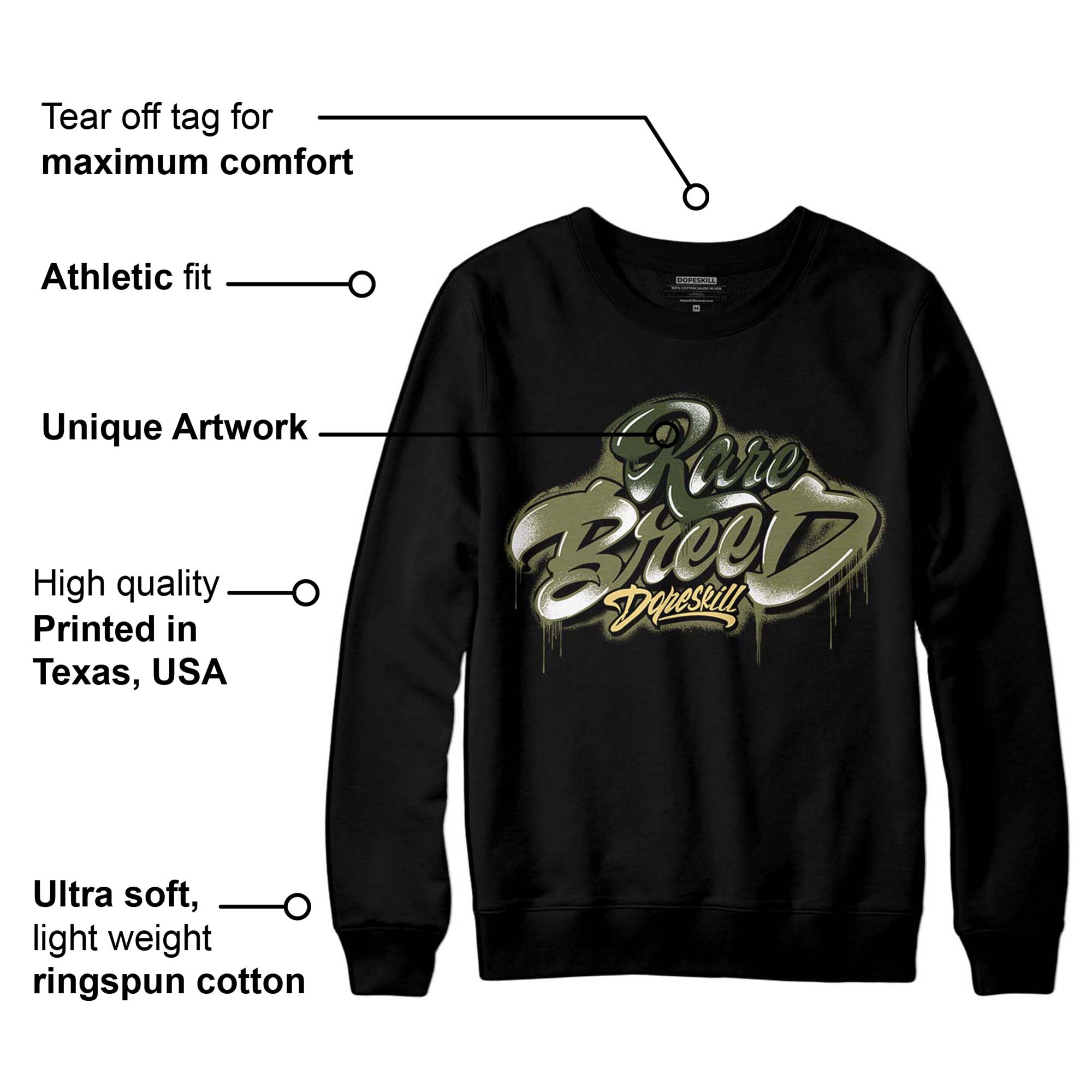 Craft Olive 4s superstreetwear Sweatshirt Rare Breed Type Graphic