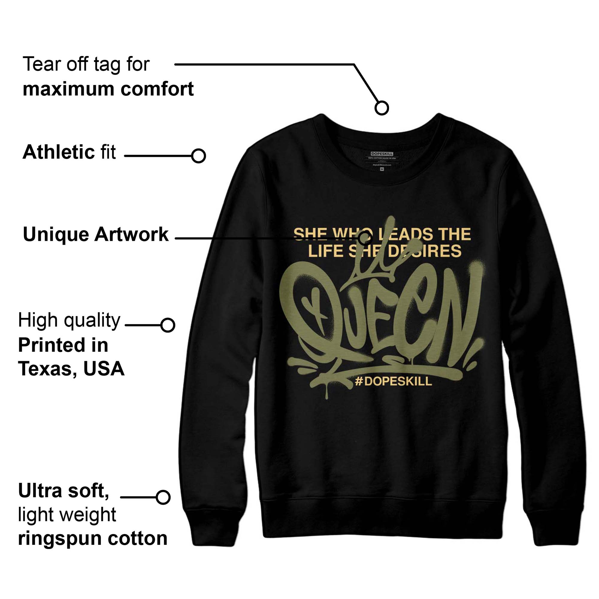 Craft Olive 4s superstreetwear Sweatshirt Queen Graphic