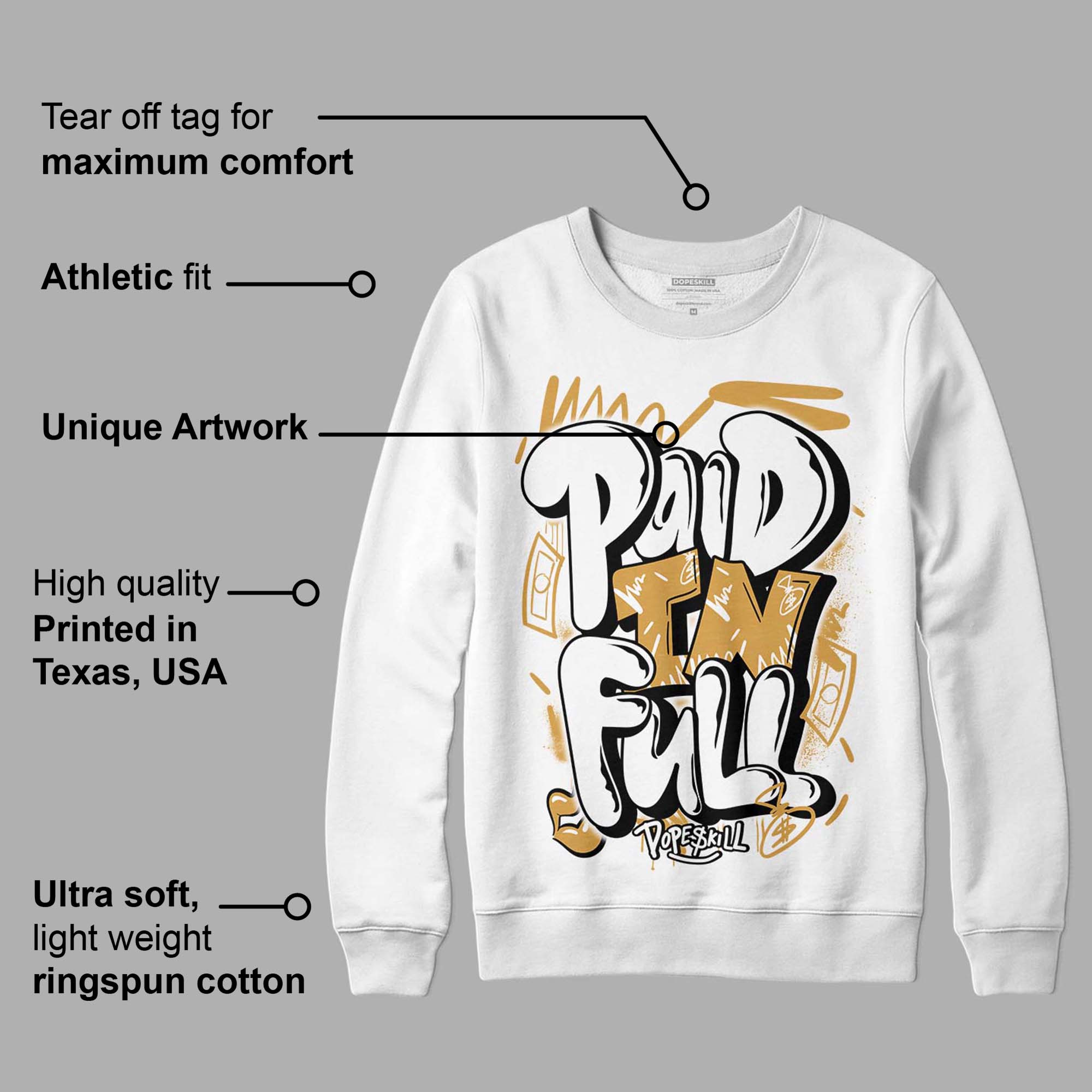 Gratitude 11s superstreetwear Sweatshirt New Paid In Full Graphic
