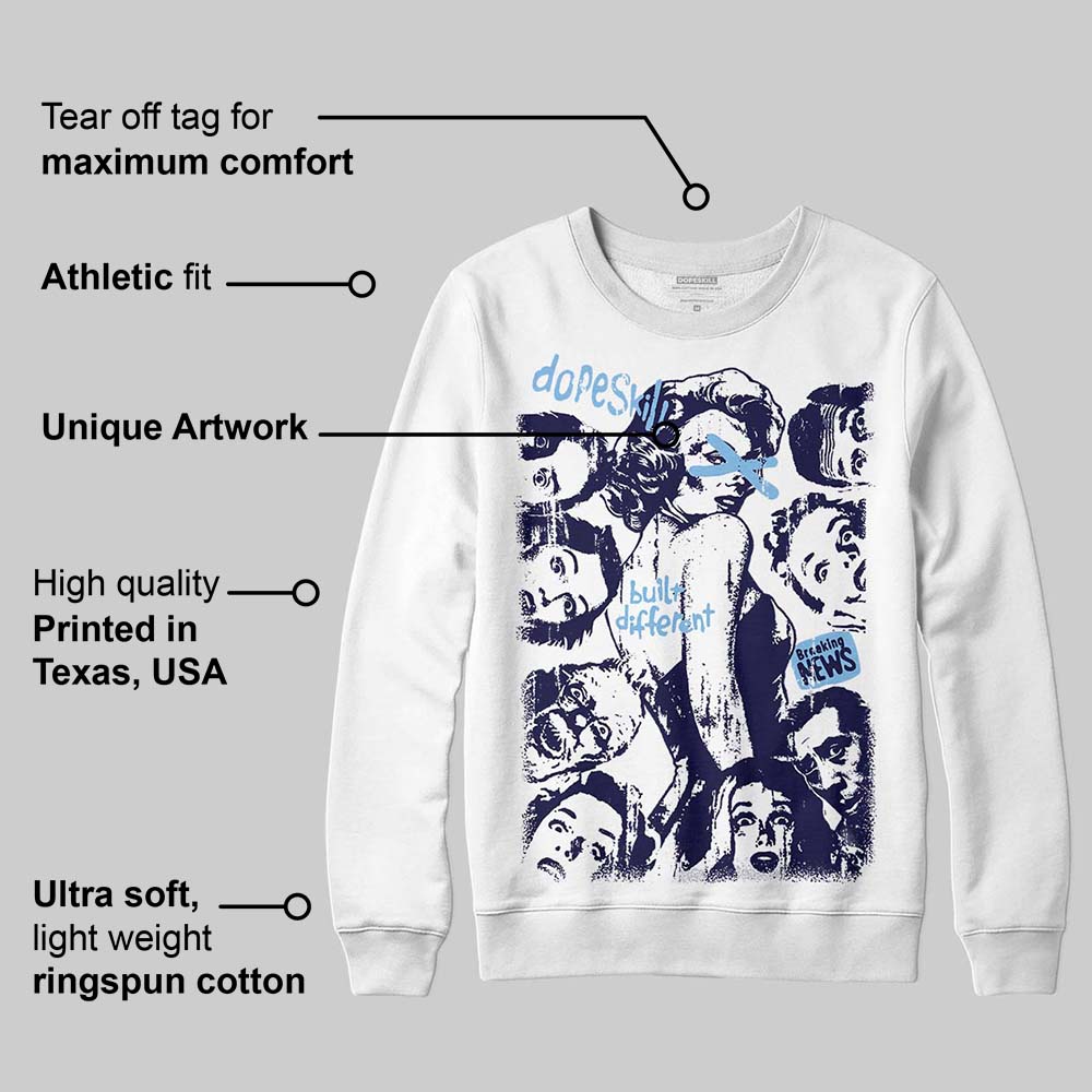 University Blue Collection superstreetwear Sweatshirt Built Different Graphic