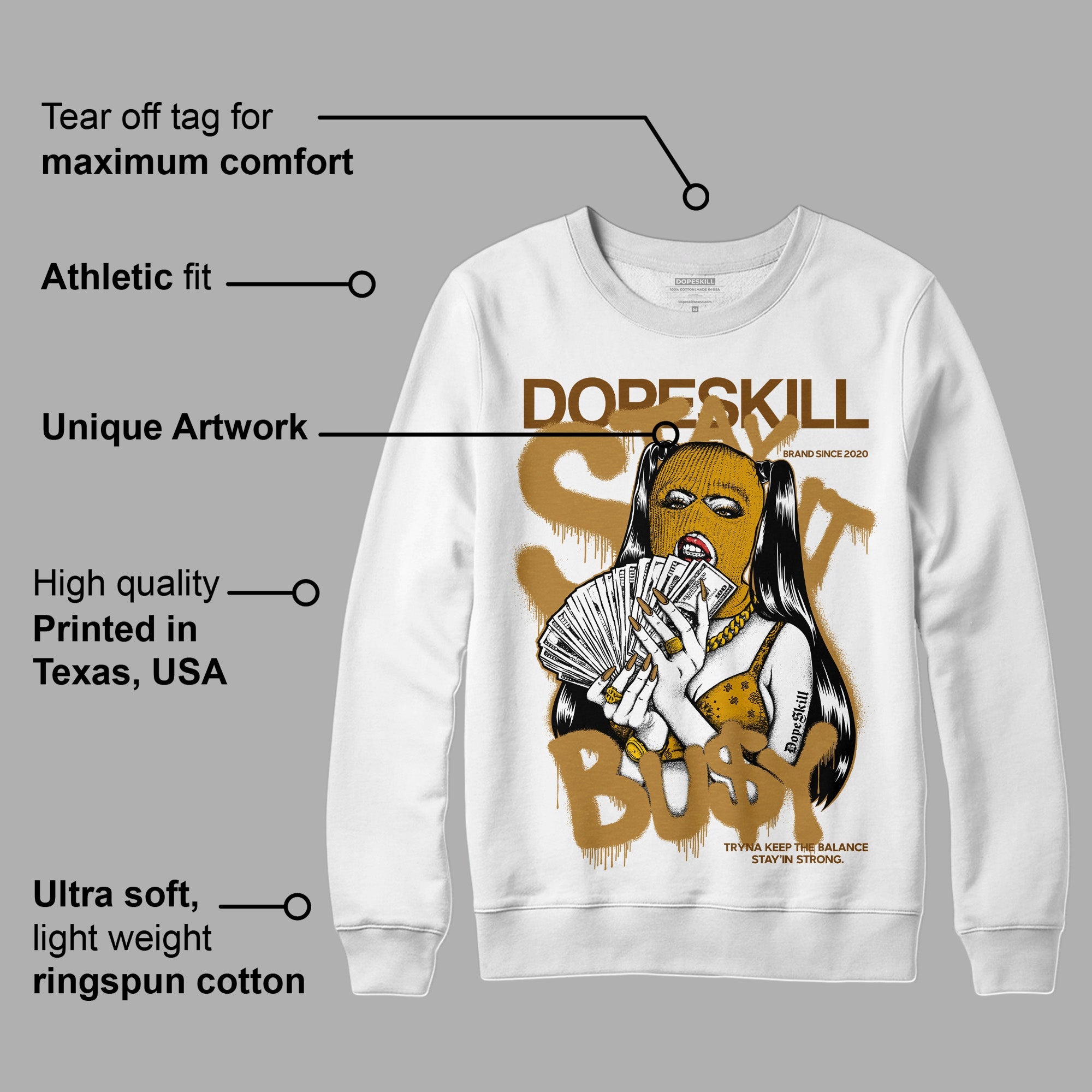 Wheat 13s superstreetwear Sweatshirt Stay It Busy Graphic