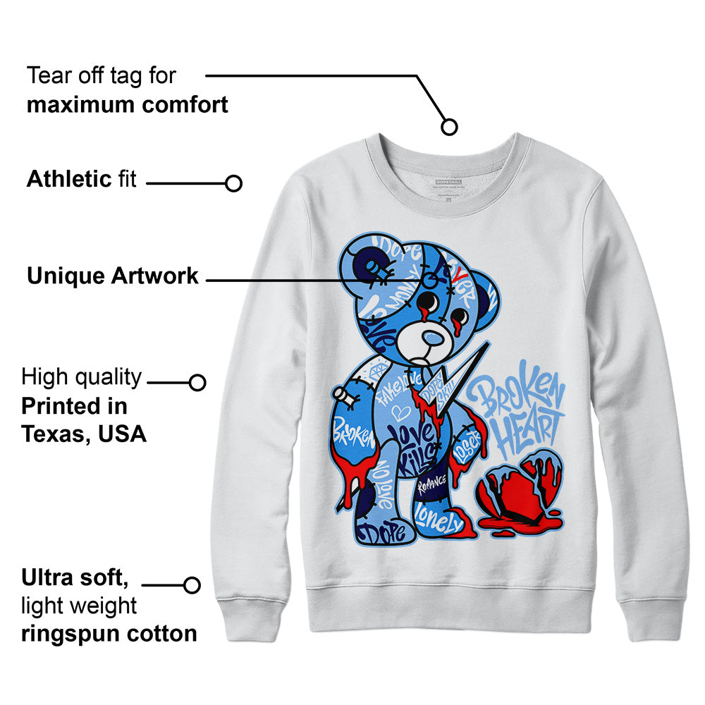 Powder Blue 9s superstreetwear Sweatshirt Broken Heart Graphic