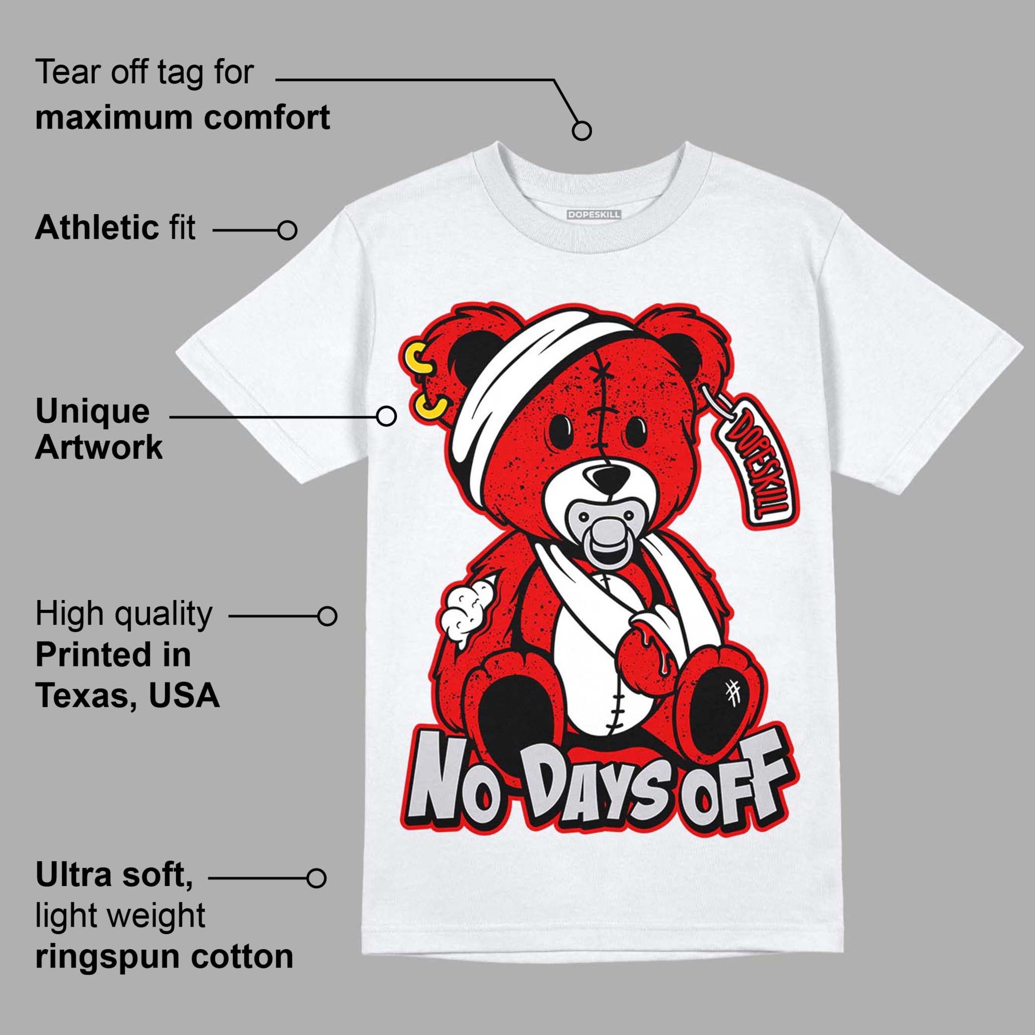 Red Cement 4S superstreetwear T-Shirt Hurt Bear Graphic
