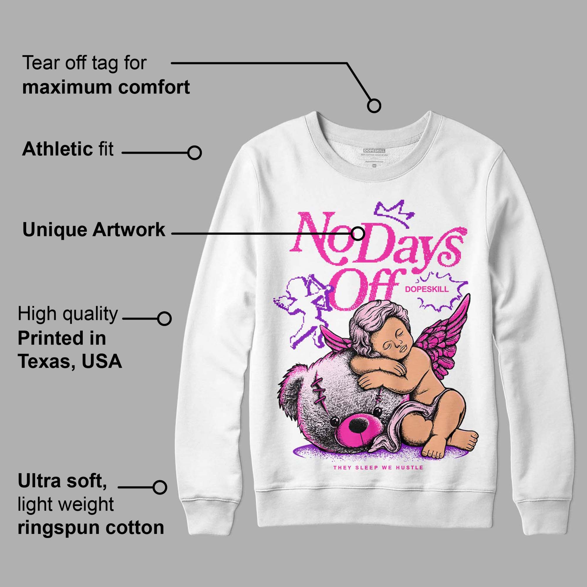 Triple Pink Dunk Low superstreetwear Sweatshirt New No Days Off Graphic