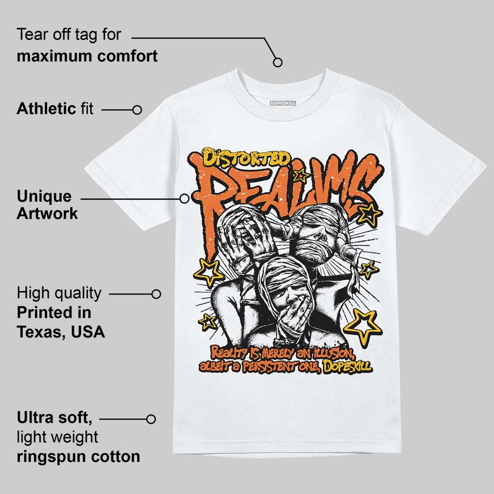Orange Black White superstreetwear T-Shirt Distorted Realms Graphic