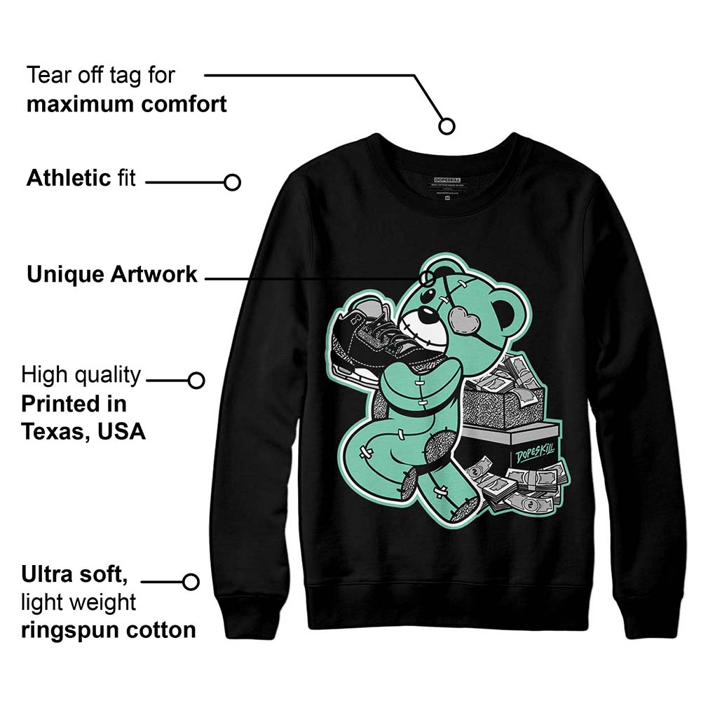 Green Glow 3s superstreetwear Sweatshirt Bear Steals Sneaker Graphic