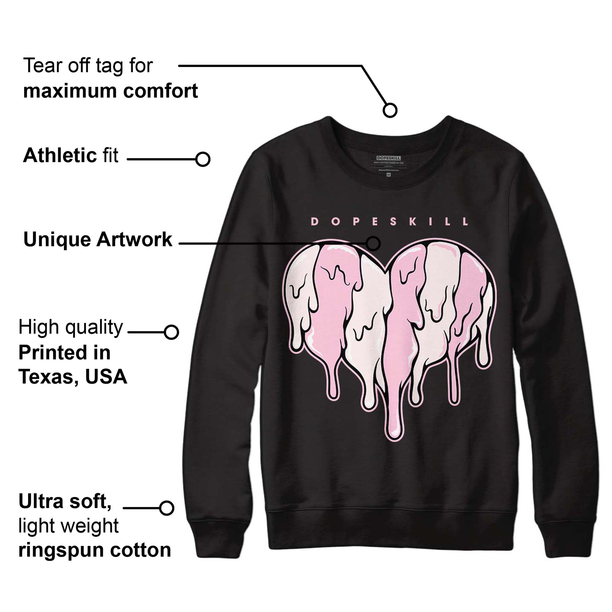 Dunk Low Pink Foam superstreetwear Sweatshirt Slime Drip Heart Graphic