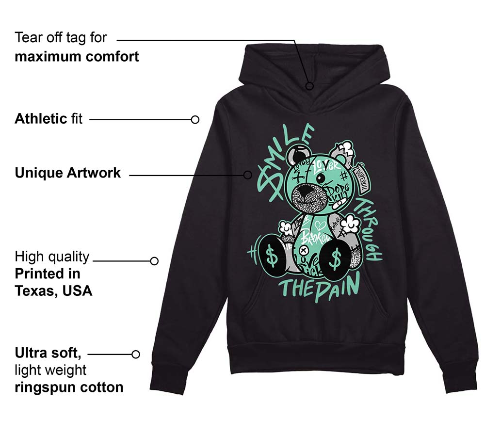 Green Glow 3s superstreetwear Hoodie Sweatshirt Smile Through The Pain Graphic