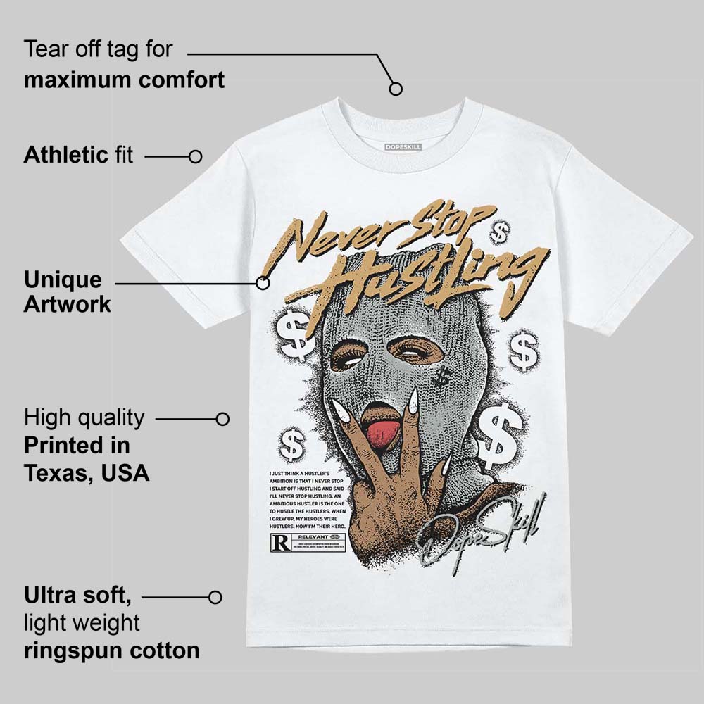 1906R a??White Golda?? superstreetwear T-Shirt Never Stop Hustling Graphic