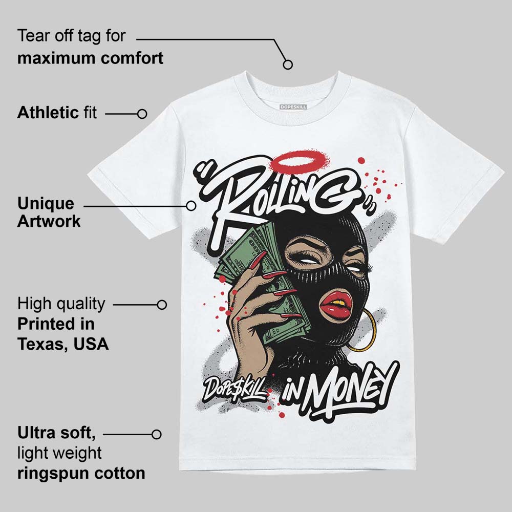 White Cement 4s superstreetwear T-Shirt Rolling in Money Graphic