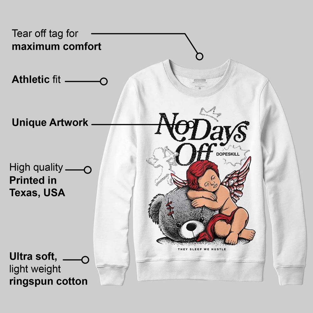 White Cement 4s superstreetwear Sweatshirt New No Days Off Graphic