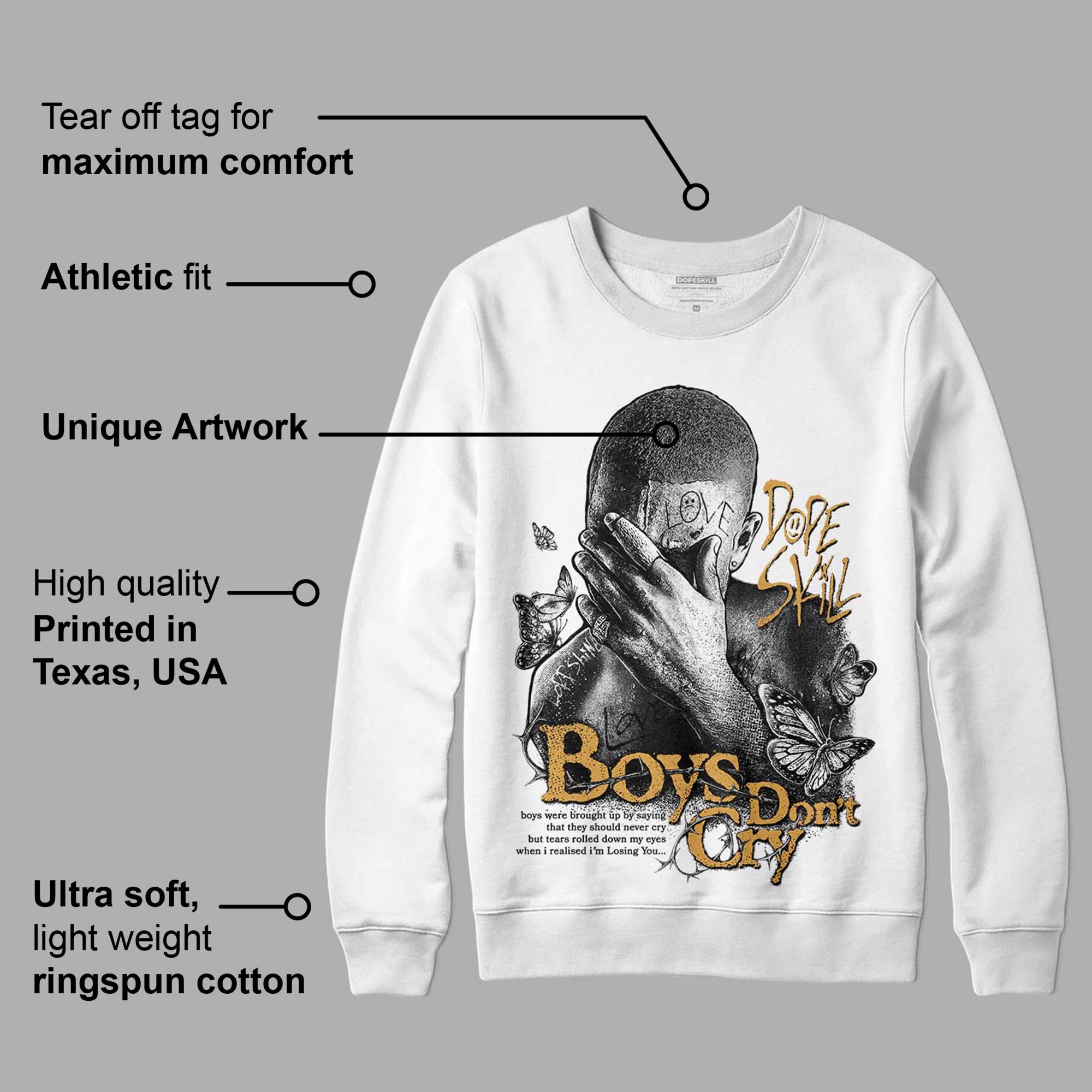 Gratitude 11s superstreetwear Sweatshirt Boys Don't Cry Graphic