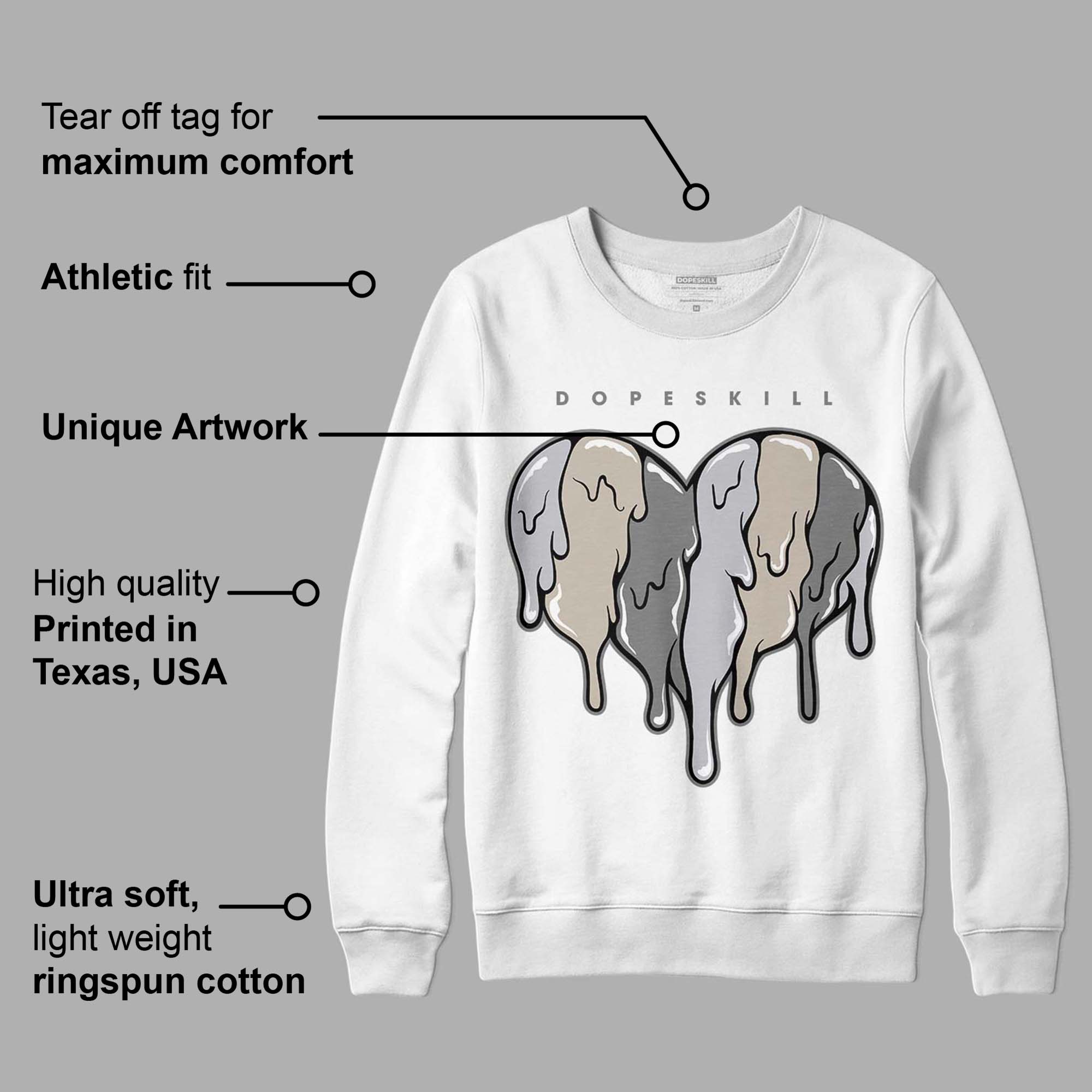 Grey Collection superstreetwear Sweatshirt Slime Drip Heart Graphic