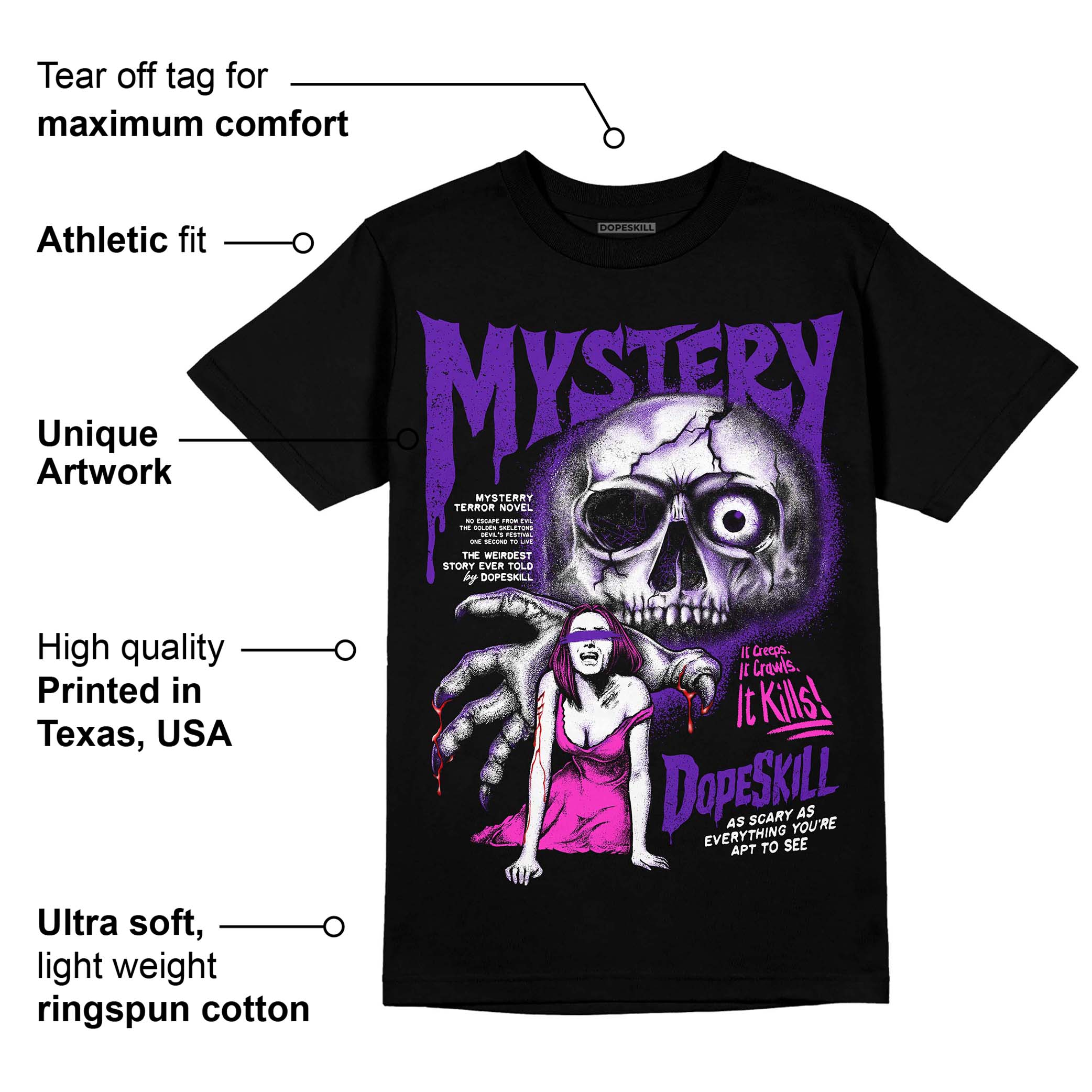 Court Purple 13s superstreetwear T-Shirt Mystery Ghostly Grasp Graphic