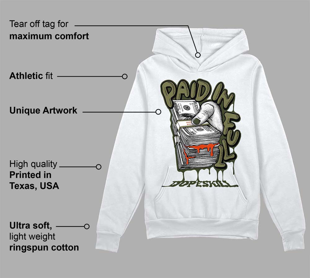Olive Collection superstreetwear Hoodie Sweatshirt Paid In Full Graphic