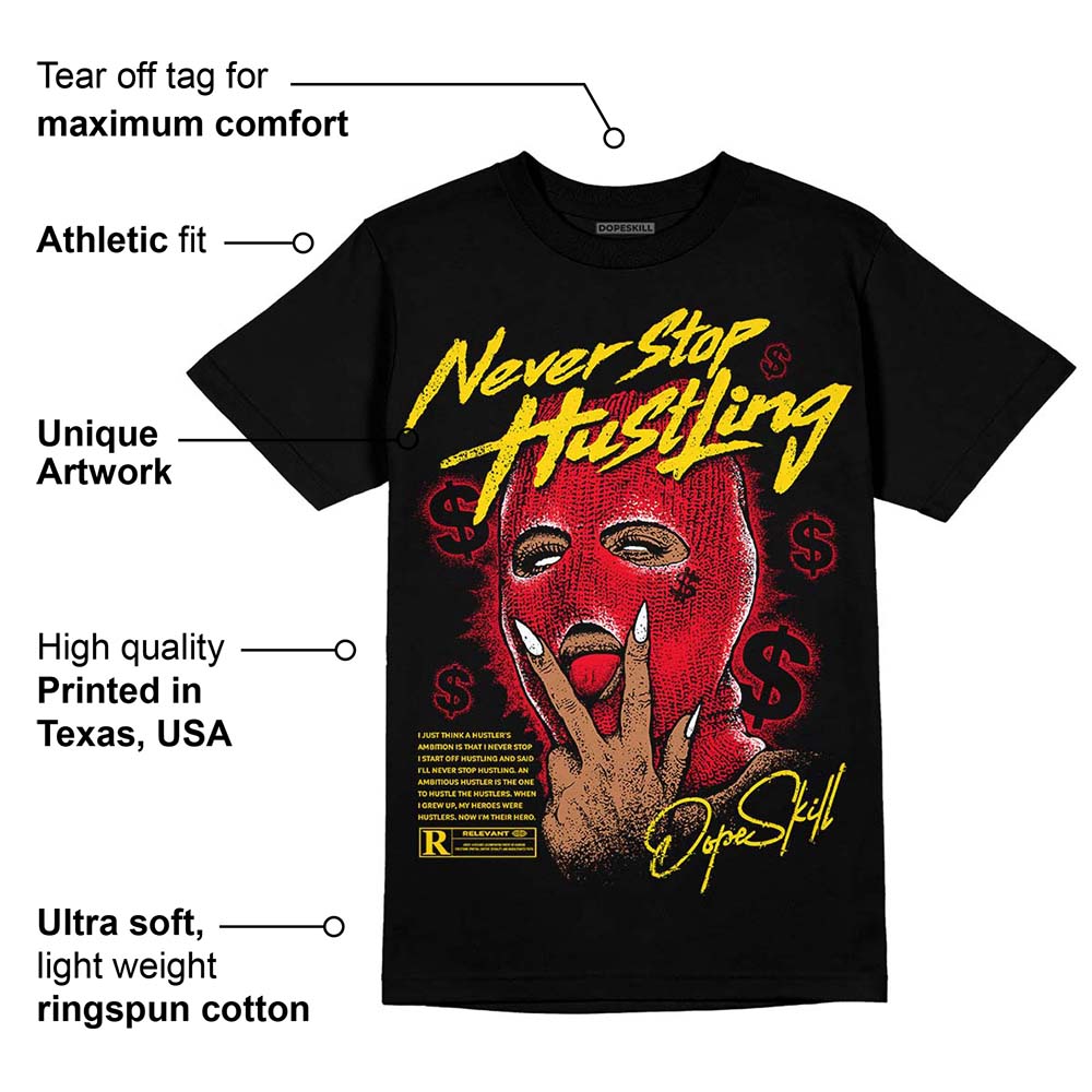 Red Thunder 4s superstreetwear T-shirt Never Stop Hustling Graphic