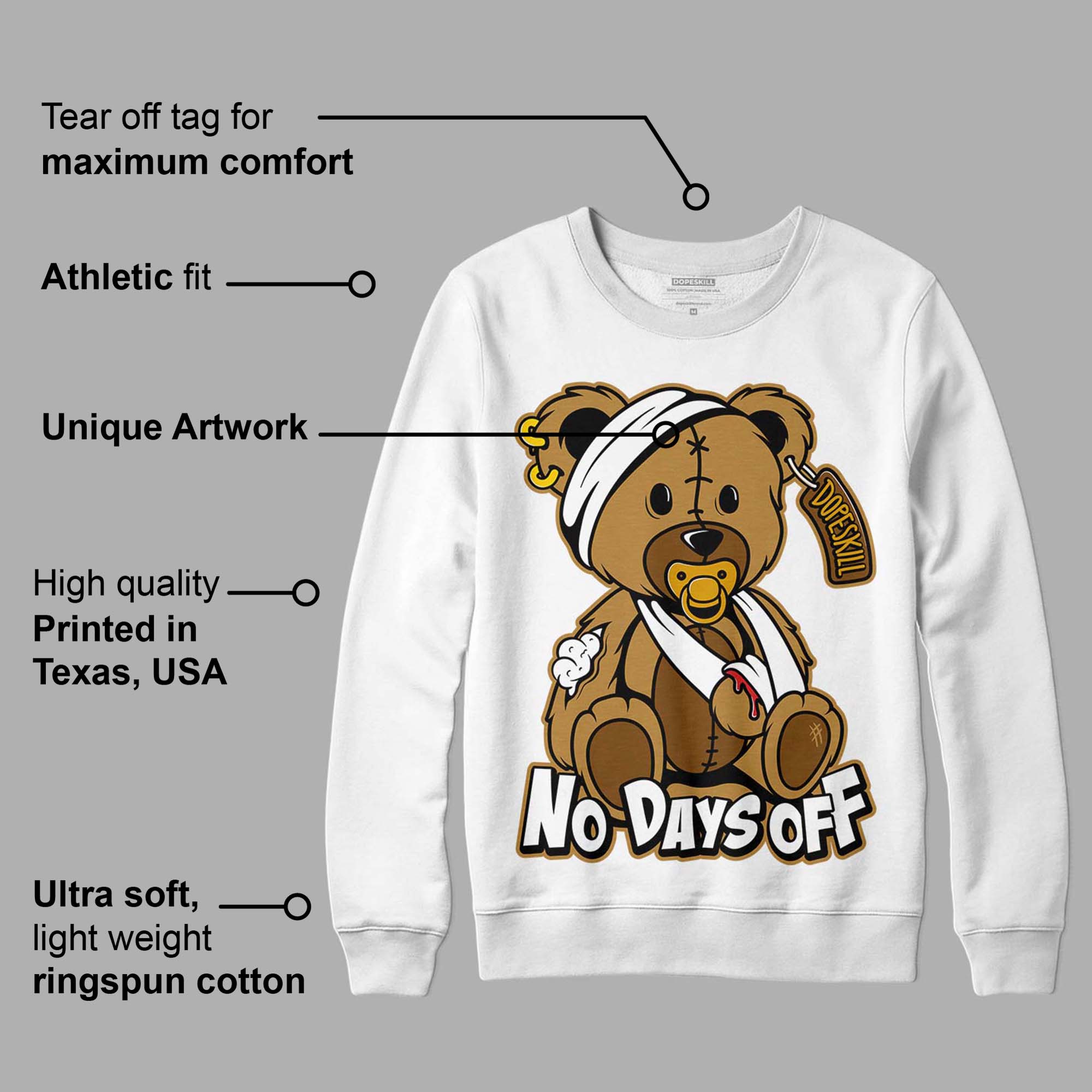 Wheat 13s superstreetwear Sweatshirt Hurt Bear Graphic