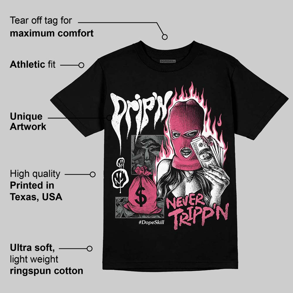 White Fluo Pink superstreetwear T-Shirt Drip'n Never Tripp'n Graphic