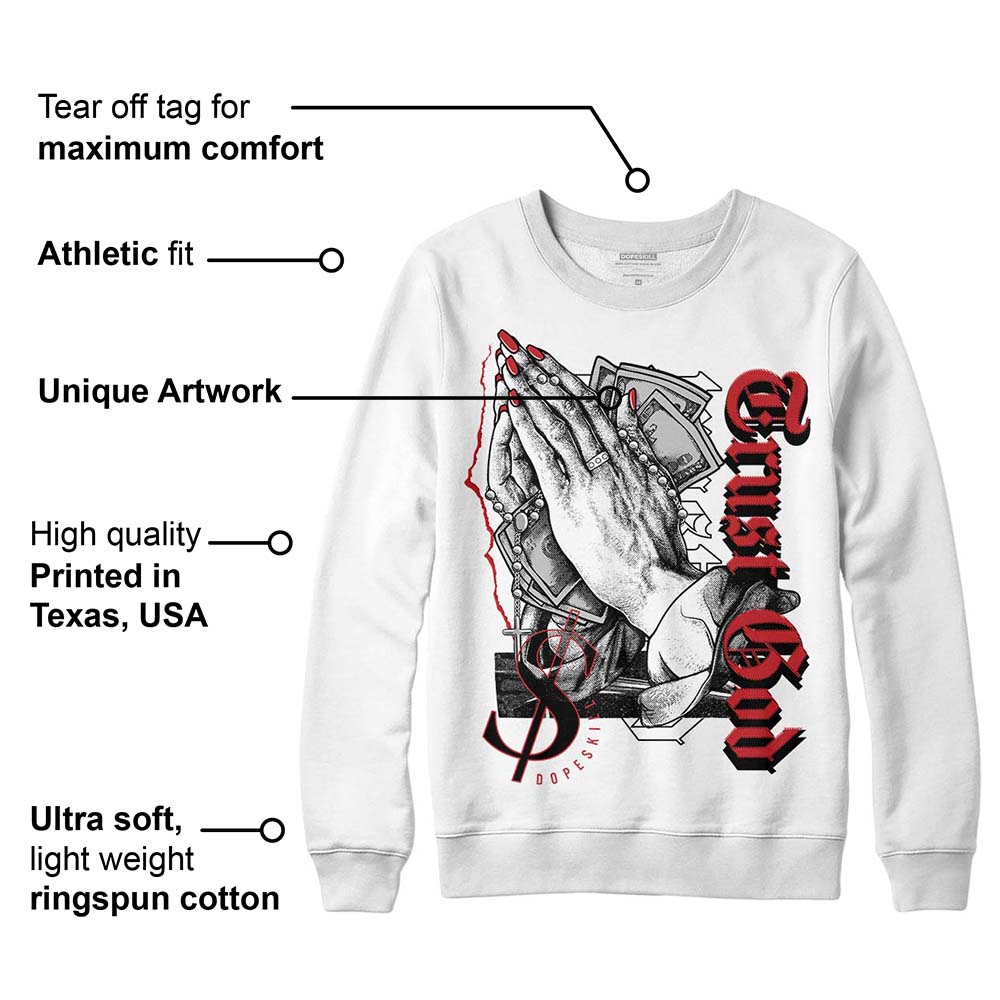 Red Taxi 12s superstreetwear Sweatshirt Trust God Graphic