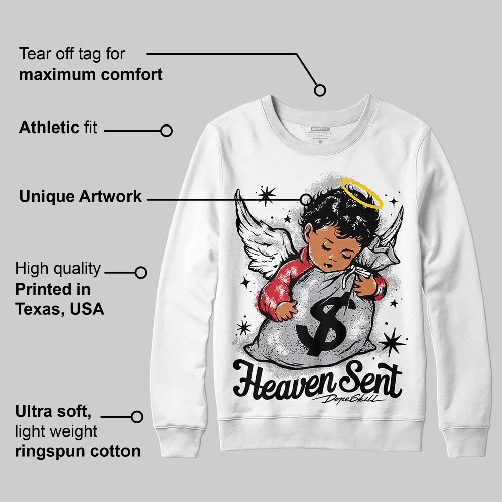 White Cement 4s superstreetwear Sweatshirt Heaven Sent Graphic